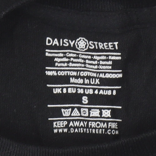 Daisy Street Women's Black Graphic Cotton T-Shirt Size S