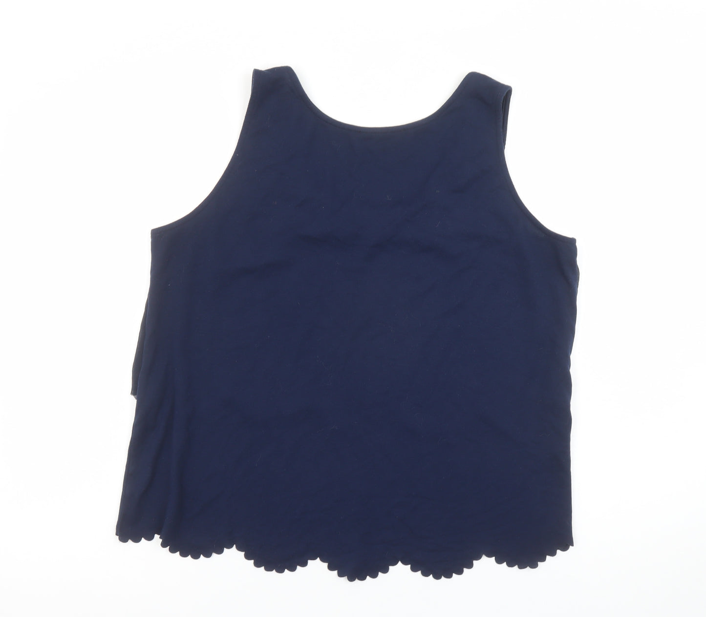 Savida Women's Blue Sleeveless Embroidered Tank Top Size 18