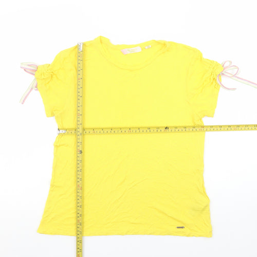 Ted Baker Women's Yellow Short Sleeve Viscose T-Shirt Size 10