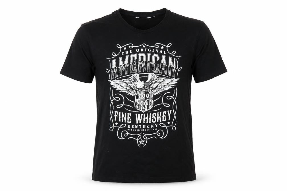 Next Men's Black American Whiskey Graphic Cotton T-Shirt L