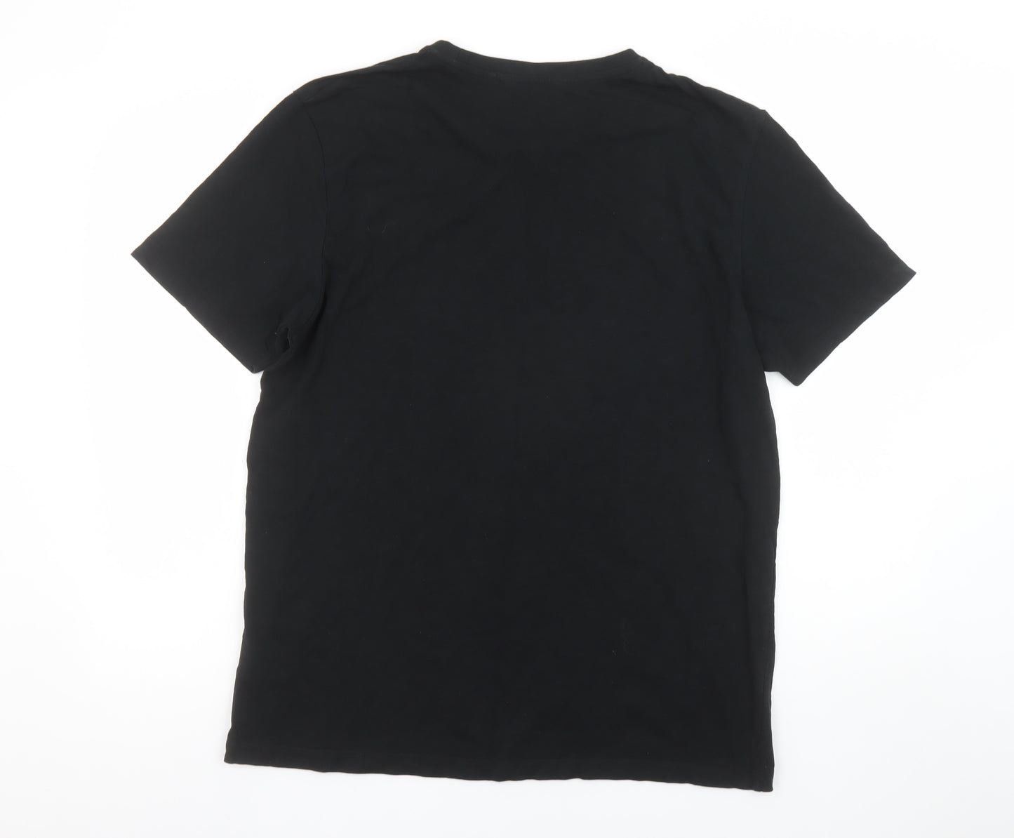 Next Men's Black American Whiskey Graphic Cotton T-Shirt L