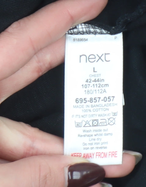 Next Men's Black American Whiskey Graphic Cotton T-Shirt L