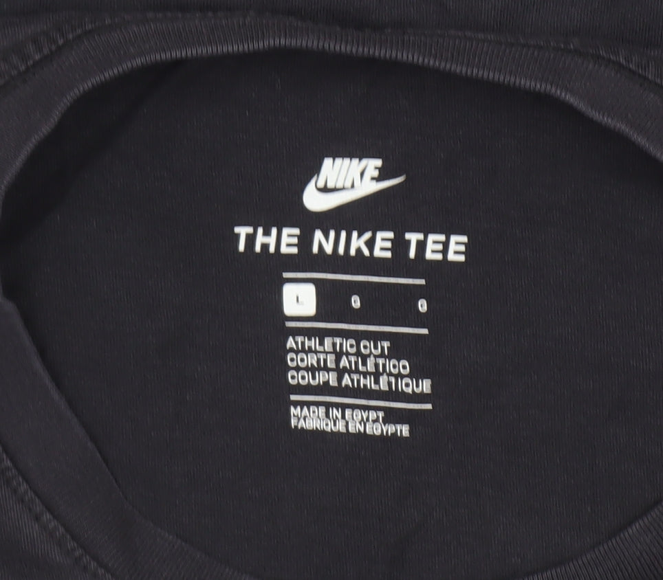 Nike Men's Black Athletic Fit Crew Neck T-Shirt Size L