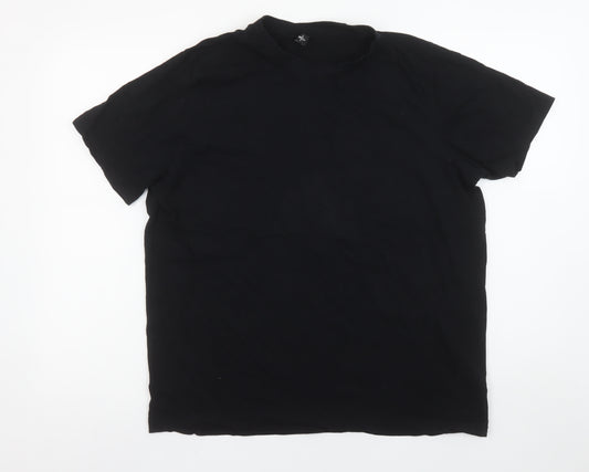 Donnay Men's Black Cotton Crew Neck Short Sleeve Regular Fit T-Shirt L