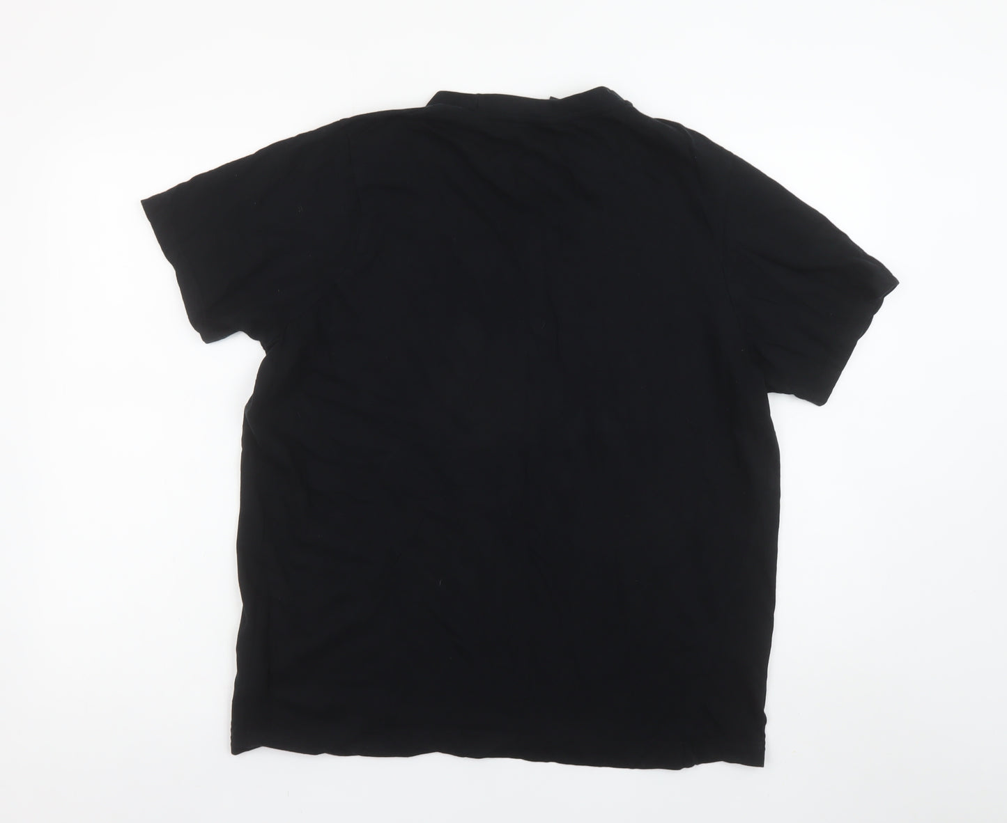 Donnay Men's Black Cotton Crew Neck Short Sleeve Regular Fit T-Shirt L