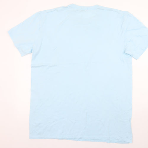 Boohoo Womens Blue Mama Cotton T-Shirt Size 16 Short Sleeve Casual Top