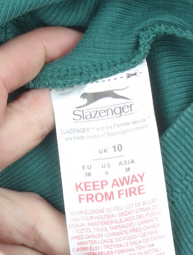 Slazenger Womens Green Cropped Polo Vest Top UK 10 Sleeveless