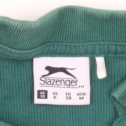 Slazenger Womens Green Cropped Polo Vest Top UK 10 Sleeveless