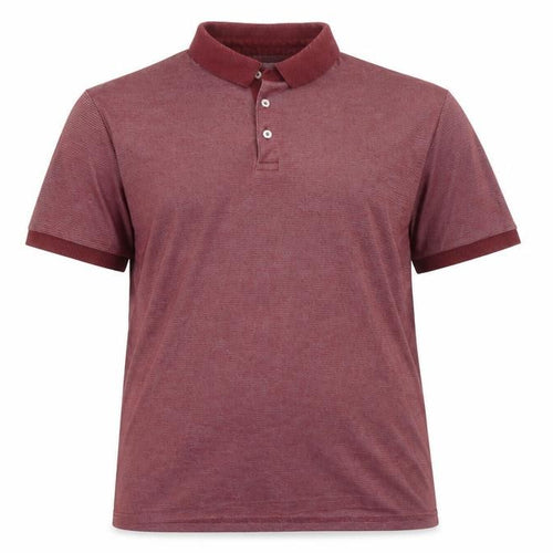 Tu Men’s Red Striped Cotton Blend Polo Shirt Size L Regular Fit