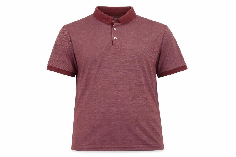 Tu Men’s Red Striped Cotton Blend Polo Shirt Size L Regular Fit
