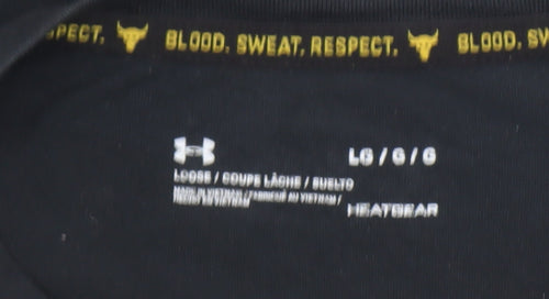 Under Armour Men’s Black Graphic Sports T-Shirt Size L Relaxed Fit