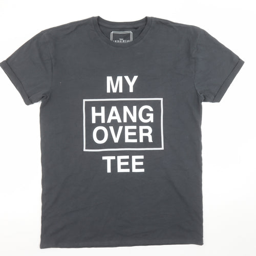 Next Men's Black Funny Graphic Print Cotton T-Shirt Size M