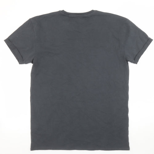 Next Men's Black Funny Graphic Print Cotton T-Shirt Size M