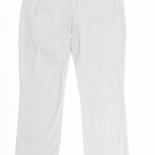 Great Plains Women Grey Cotton Stretch Chino Trousers Size 10