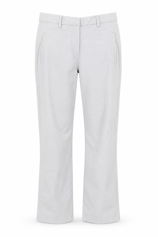 Great Plains Women Grey Cotton Stretch Chino Trousers Size 10