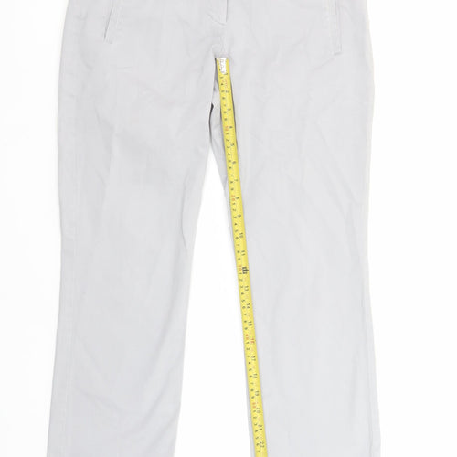 Great Plains Women Grey Cotton Stretch Chino Trousers Size 10