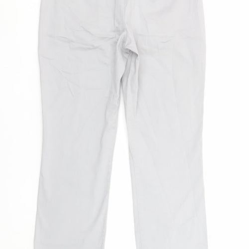 Great Plains Women Grey Cotton Stretch Chino Trousers Size 10