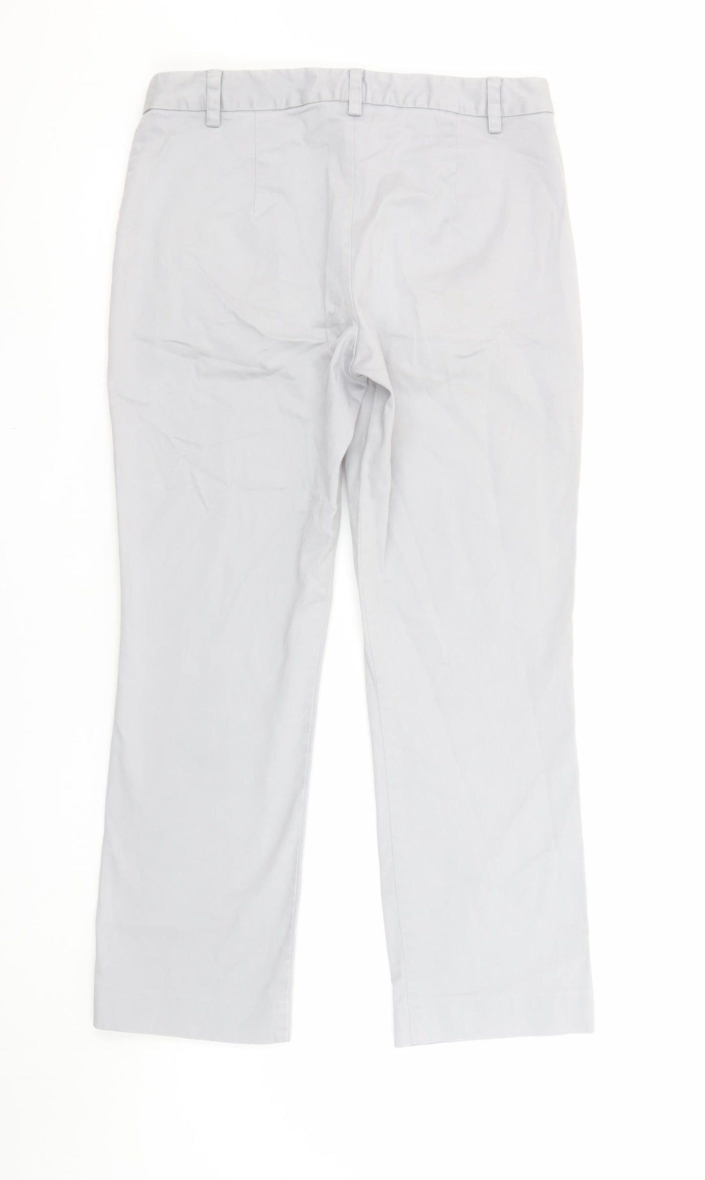 Great Plains Women Grey Cotton Stretch Chino Trousers Size 10