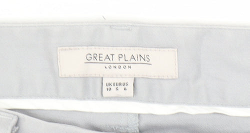 Great Plains Women Grey Cotton Stretch Chino Trousers Size 10