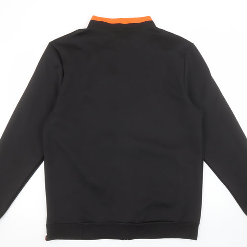 GONG Men's Black XL Full Zip Sweatshirt with Logo Trim