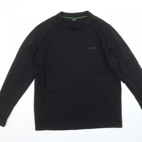 BOSS Mens Black Crew Neck Sweatshirt Medium Regular Fit