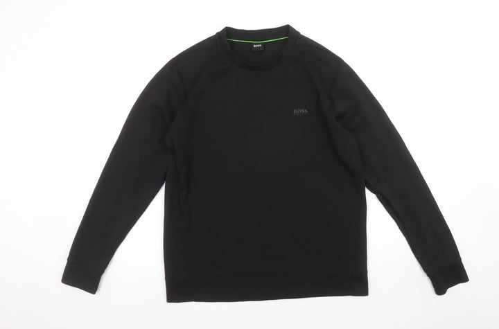 BOSS Mens Black Crew Neck Sweatshirt Medium Regular Fit