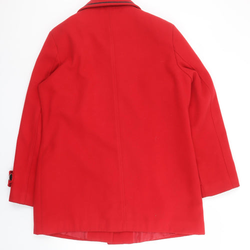 Kesta London Women's Red Mid-Length Button Coat Size 16