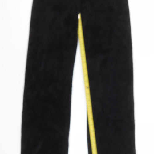 Juicy Couture Girls Black Velour Sweatpants Size 14 Drawstring Waist