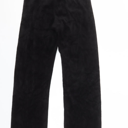 Juicy Couture Girls Black Velour Sweatpants Size 14 Drawstring Waist