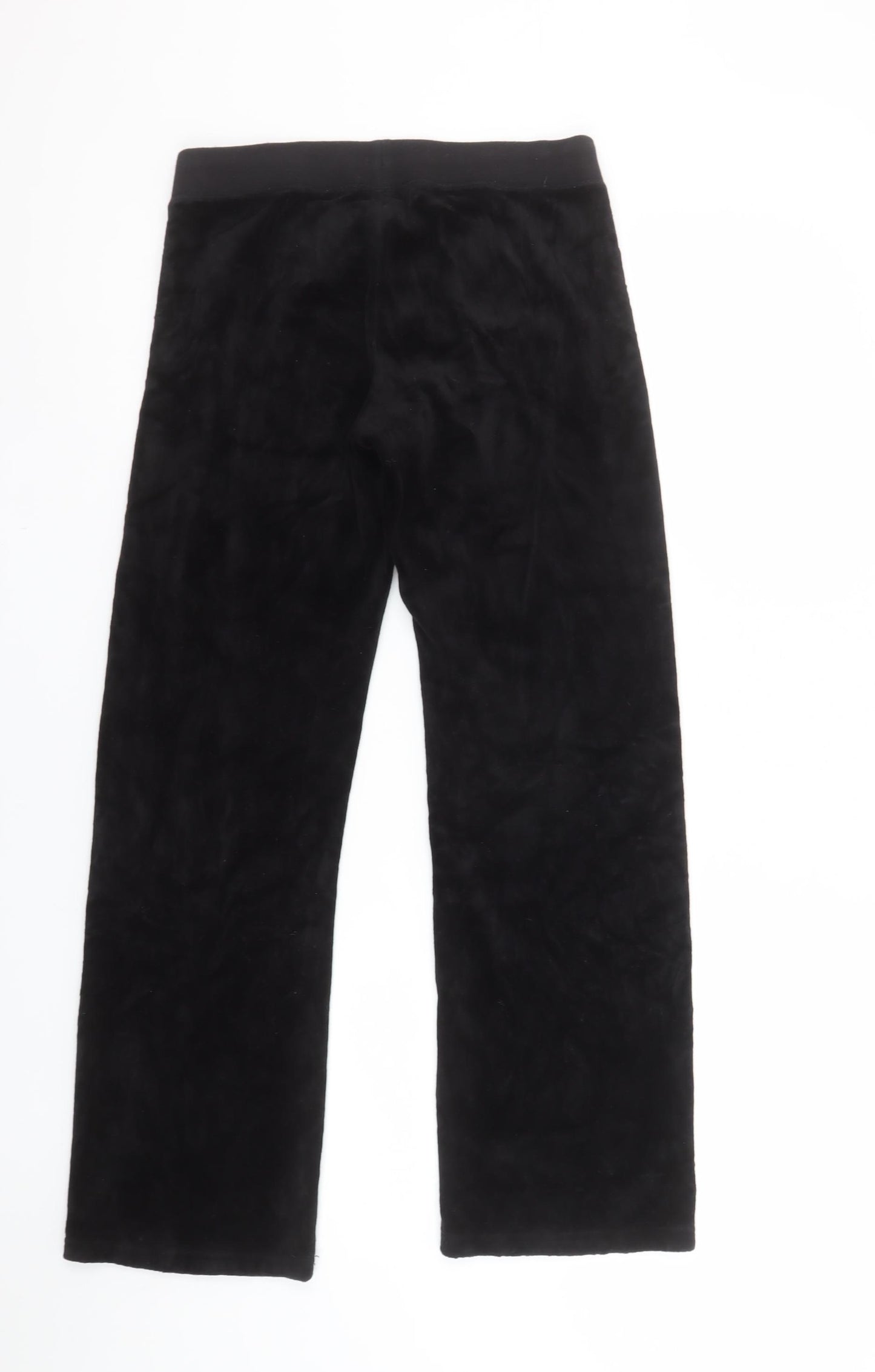 Juicy Couture Girls Black Velour Sweatpants Size 14 Drawstring Waist