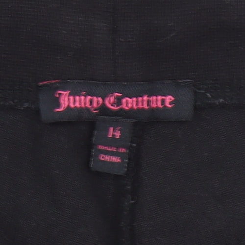 Juicy Couture Girls Black Velour Sweatpants Size 14 Drawstring Waist