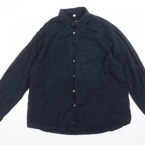 MAYNE Men’s Blue Cotton Long Sleeve Button-Up Shirt XL