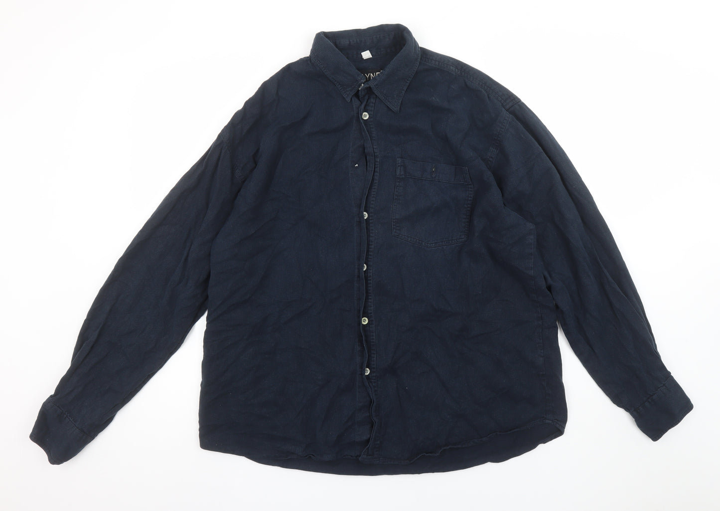 MAYNE Men’s Blue Cotton Long Sleeve Button-Up Shirt XL