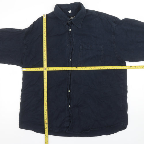 MAYNE Men’s Blue Cotton Long Sleeve Button-Up Shirt XL