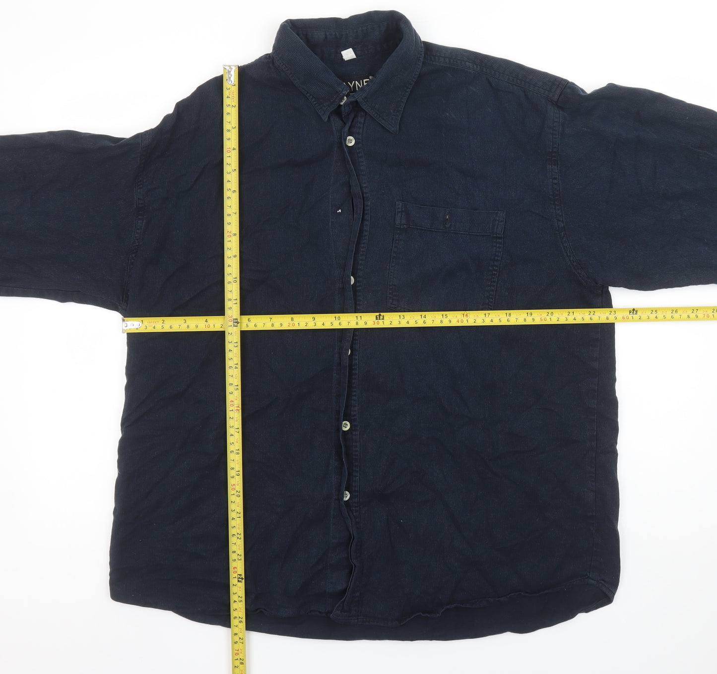 MAYNE Men’s Blue Cotton Long Sleeve Button-Up Shirt XL