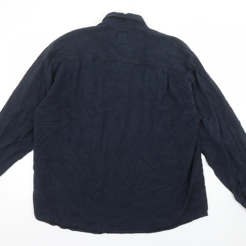 MAYNE Men’s Blue Cotton Long Sleeve Button-Up Shirt XL