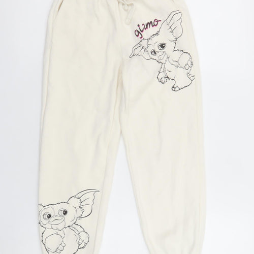 Gremlins Girls Ivory Gizmo Jogger Trousers 134cm Cotton Blend Fleece