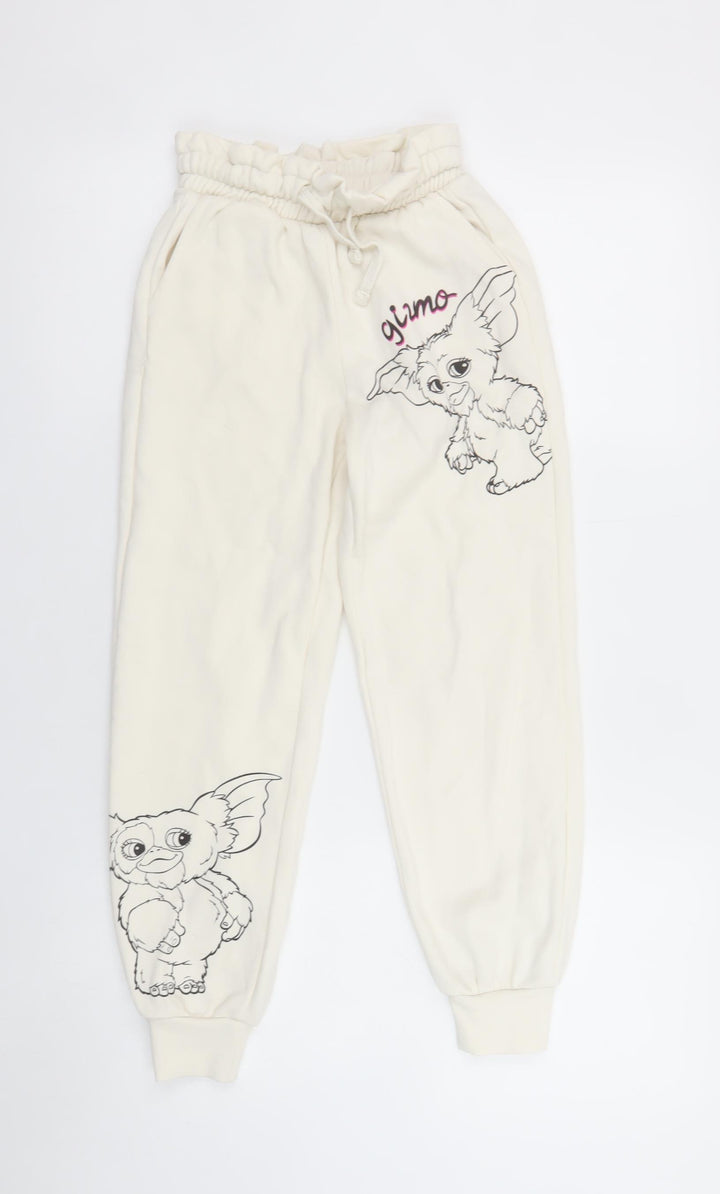 Gremlins Girls Ivory Gizmo Jogger Trousers 134cm Cotton Blend Fleece