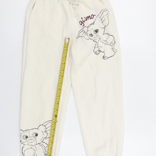 Gremlins Girls Ivory Gizmo Jogger Trousers 134cm Cotton Blend Fleece