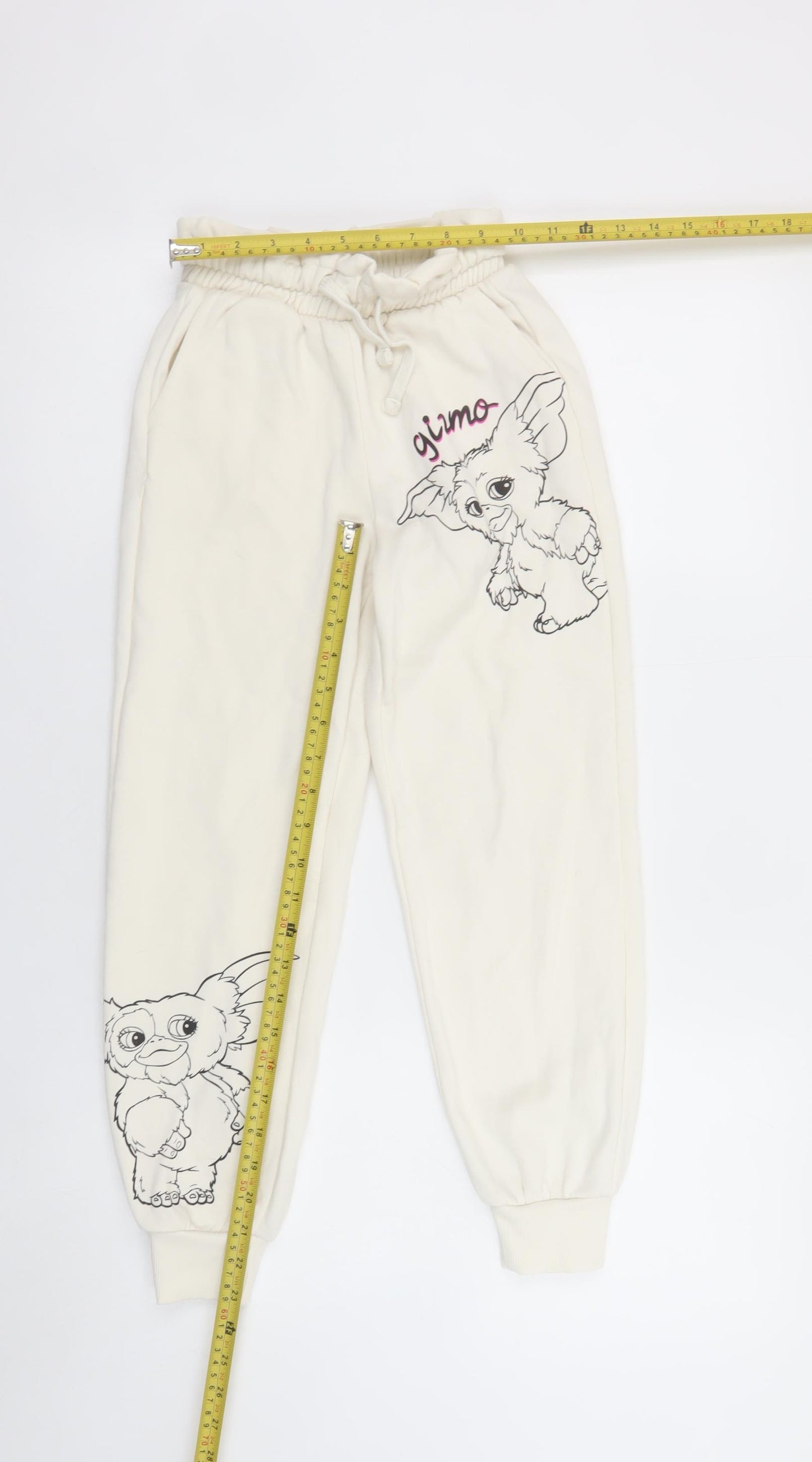 Gremlins Girls Ivory Gizmo Jogger Trousers 134cm Cotton Blend Fleece