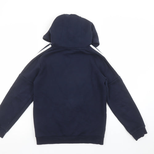 Adidas Boys Navy Hoodie 9-10 Years Pullover Graphic Sport Style