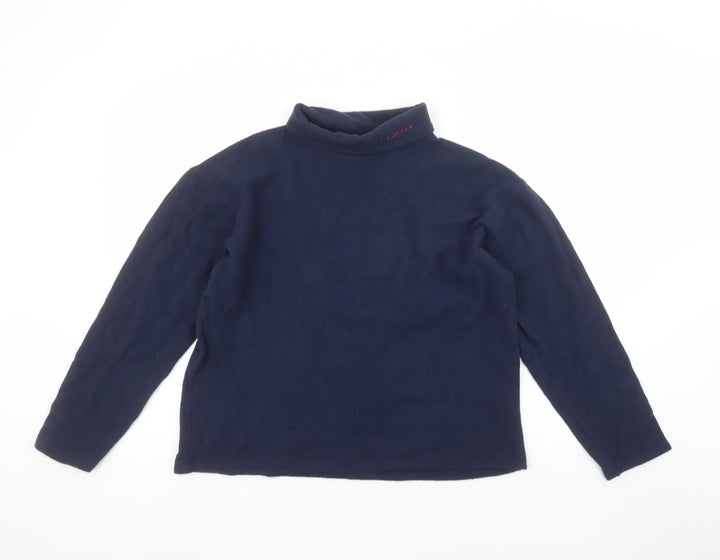 DKNY Girls Blue 14 Years Fleece High Neck Pullover Sweatshirt