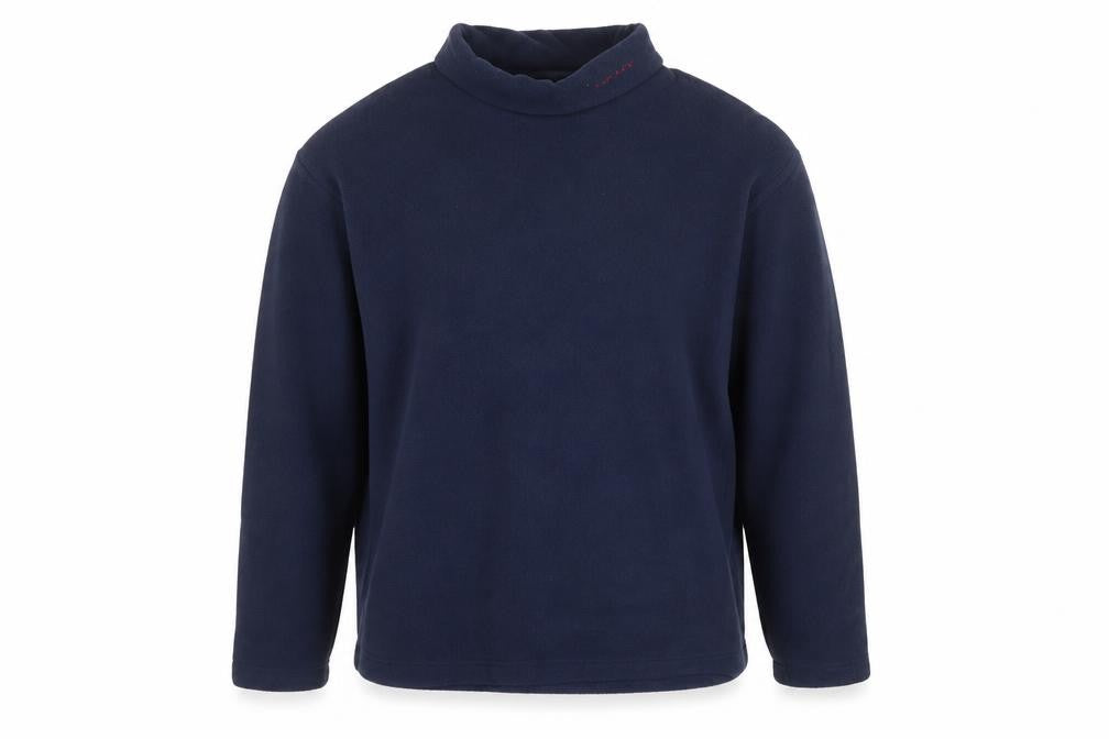 Front view of DKNY girls’ blue 14 years fleece high neck pullover sweatshirt