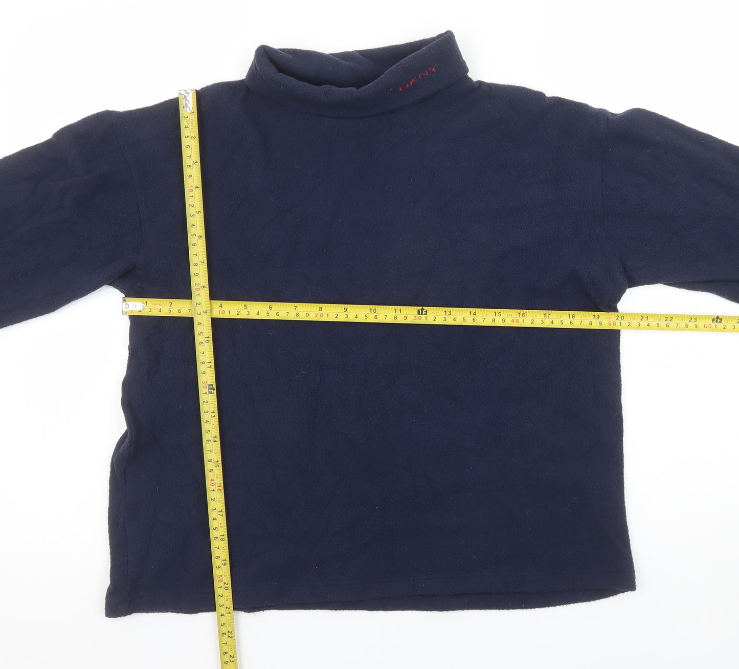 DKNY Girls Blue 14 Years Fleece High Neck Pullover Sweatshirt