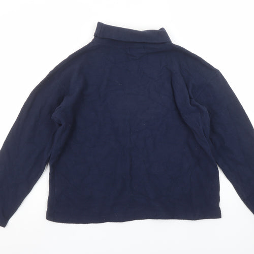 DKNY Girls Blue 14 Years Fleece High Neck Pullover Sweatshirt