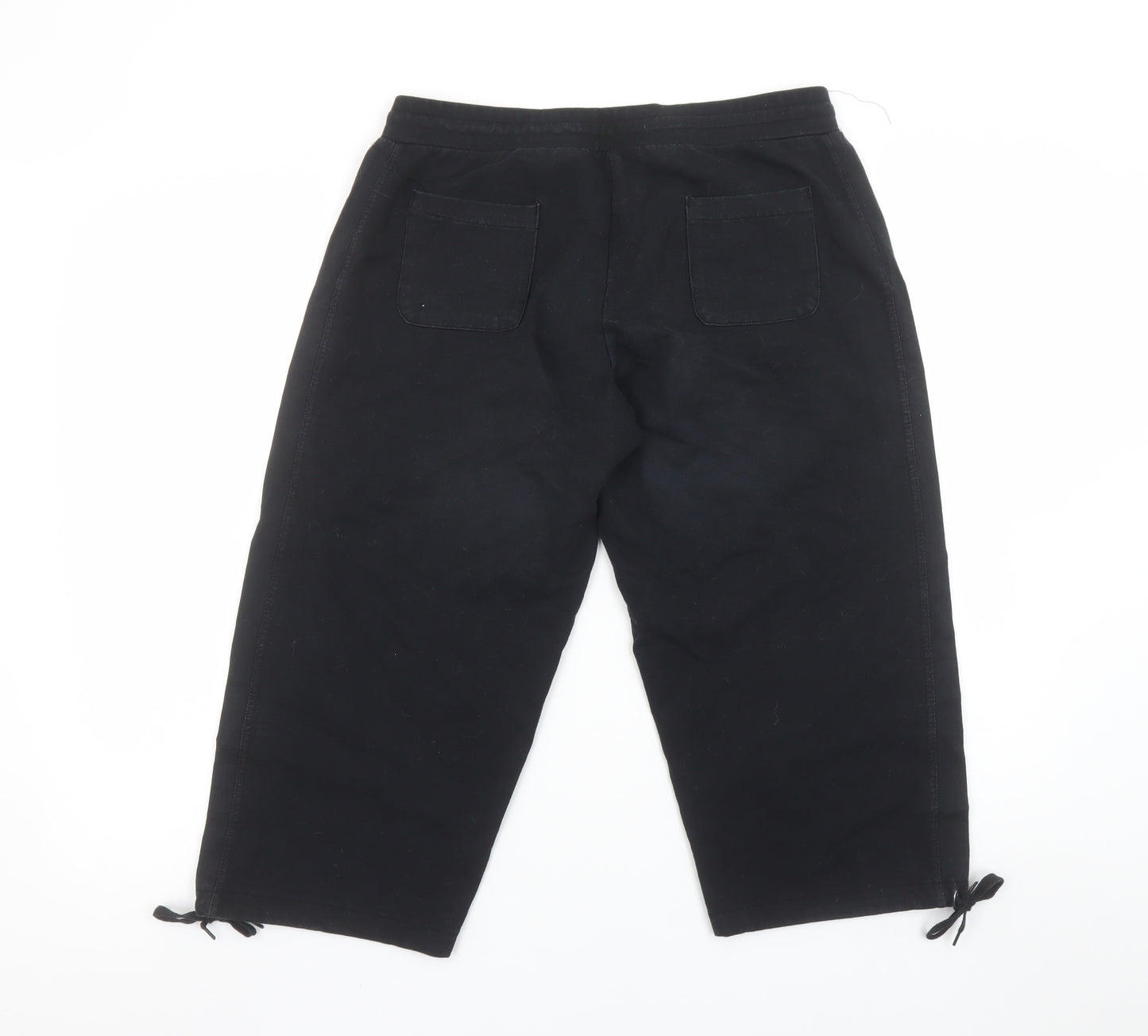 Olympus Womens Black Cotton Capri Activewear Trousers Size 12