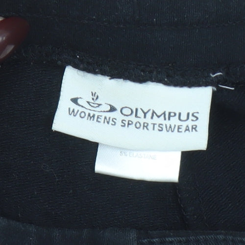 Olympus Womens Black Cotton Capri Activewear Trousers Size 12