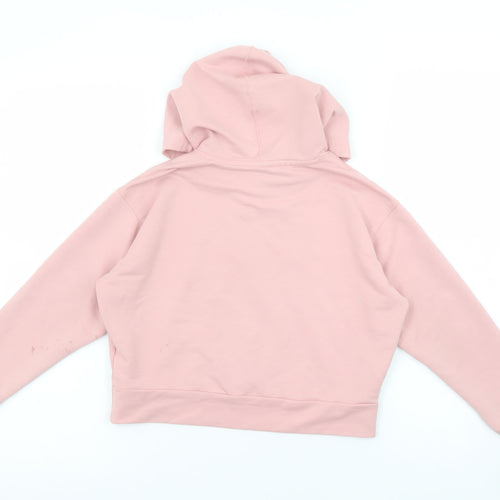 Puma Girls Pink Pullover Hoodie 7-8 Years Lightweight Logo Sportswear