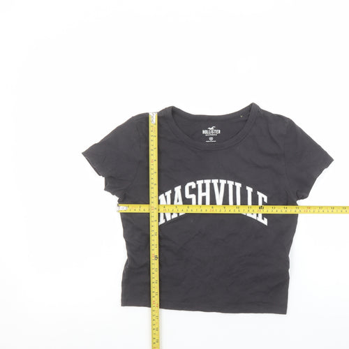 Hollister Womens Black Cropped Nashville T-Shirt XS