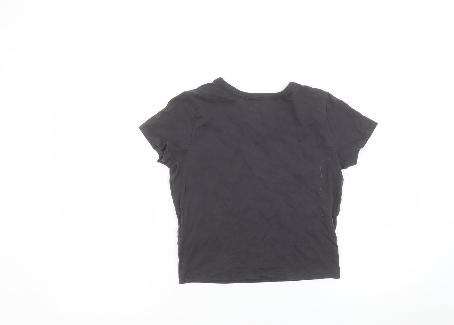 Hollister Womens Black Cropped Nashville T-Shirt XS